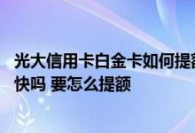 光大信用卡白金卡如何提额 我想问一下光大白金信用卡提额快吗 要怎么提额