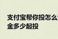 支付宝帮你投怎么查看已投的基金 支付宝基金多少起投