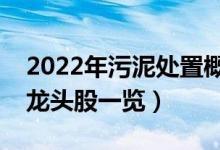 2022年污泥处置概念股票有那些（污泥处置龙头股一览）