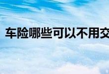 车险哪些可以不用交的 哪些车险可以不用交