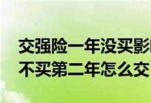 交强险一年没买影响第二年买吗 交强险一年不买第二年怎么交