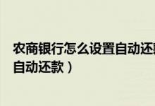 农商银行怎么设置自动还款（重庆农商银行信用卡如何设置自动还款）