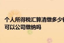 个人所得税汇算清缴多少钱要补交 个人所得税汇算清缴补税可以公司缴纳吗