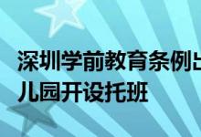深圳学前教育条例出炉：鼓励支持有条件的幼儿园开设托班