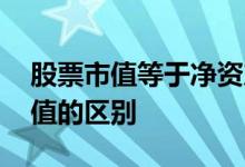 股票市值等于净资产 一个股票净资产和总市值的区别