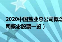 2020中国盐业总公司概念股票有哪些（2020中国盐业总公司概念股票一览）