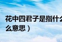 花中四君子是指什么植物（花中四君子是指什么意思）