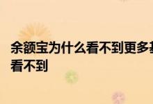 余额宝为什么看不到更多基金产品 在余额宝里买的基金怎么看不到