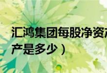 汇鸿集团每股净资产（汇鸿集团600981净资产是多少）