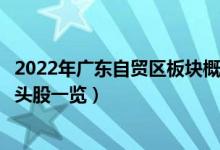 2022年广东自贸区板块概念股有哪些（广东自贸区概念股龙头股一览）