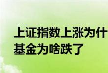 上证指数上涨为什么基金下跌 上证指数涨了基金为啥跌了