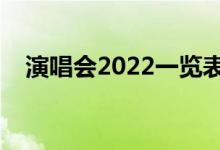 演唱会2022一览表（演唱会门票在哪买）