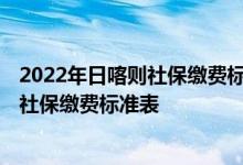2022年日喀则社保缴费标准基数及比例一览表 2022年个人社保缴费标准表 