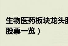 生物医药板块龙头股票有哪些（生物医药板块股票一览）