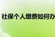 社保个人缴费如何办理 社保在网上怎么缴费 