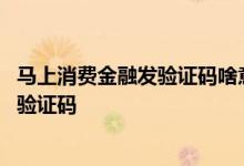 马上消费金融发验证码啥意思 为什么莫名收到马上消费金融验证码