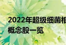 2022年超级细菌相关概念股有哪些超级细菌概念股一览