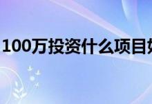 100万投资什么项目好 100万可以做什么投资