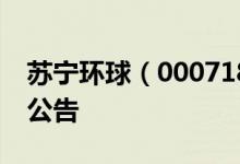 苏宁环球（000718）2015年12月28日增发公告