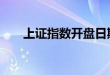上证指数开盘日期 上证指数开盘时间