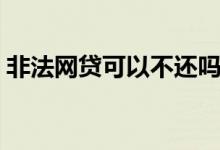 非法网贷可以不还吗（非法网贷可以不还吗）
