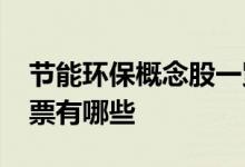 节能环保概念股一览2022年节能环保概念股票有哪些