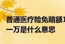 普通医疗险免赔额1万元啥意思 医疗险免赔额一万是什么意思