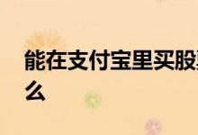 能在支付宝里买股票么 可以在支付宝买股票么