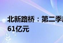 北新路桥：第二季度建筑业新签订单额约52.61亿元
