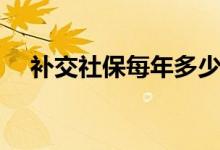补交社保每年多少钱 补交社保怎么补交 