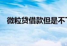微粒贷借款但是不下款 微粒贷是高利贷吗