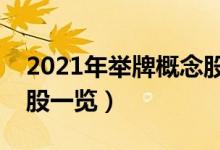 2021年举牌概念股票有那些（举牌概念龙头股一览）