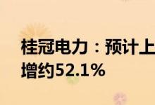 桂冠电力：预计上半年净利约18.8亿元同比增约52.1%