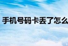 手机号码卡丢了怎么办（线上就能直接补卡）