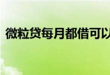 微粒贷每月都借可以吗 微粒贷可以按天借吗