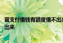 翼支付借钱有额度借不出来了 翼支付借钱有额度为什么借不出来
