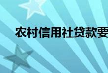 农村信用社贷款要求（农村信用社贷款）