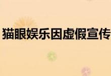 猫眼娱乐因虚假宣传被罚（罚款金额20万元）