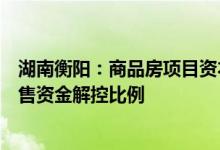 湖南衡阳：商品房项目资本金可以银行保函替代适当放宽预售资金解控比例