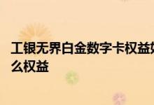 工银无界白金数字卡权益如何使用 工银无界白金数字卡有什么权益