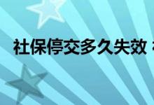 社保停交多久失效 社保补交需要哪些材料 