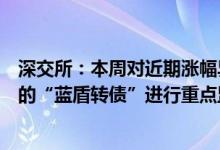 深交所：本周对近期涨幅异常的“赣能股份”以及异常波动的“蓝盾转债”进行重点监控