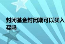 封闭基金封闭期可以买入吗? 基金封闭期过后还可以追加购买吗