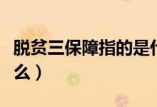 脱贫三保障指的是什么（脱贫三保障指的是什么）