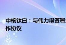 中核钛白：与伟力得签署全钒液流电池储能全产业链战略合作协议
