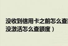 没收到信用卡之前怎么查额度（杭州银行信用卡还没收到卡没激活怎么查额度）