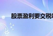 股票盈利要交税吗 股票盈利要交税吗