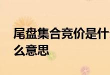尾盘集合竞价是什么意思 尾盘集合竞价是什么意思