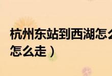 杭州东站到西湖怎么走地铁（杭州东站到西湖怎么走）