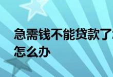 急需钱不能贷款了怎么办 急用钱贷款下不来怎么办